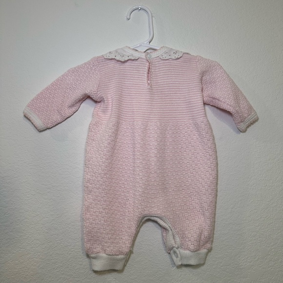 Paty Baby Pink Knit One Piece Romper Outfit 3 Month size - Picture 5 of 6